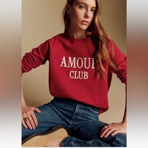 Sézane, AMOUR CLUB Red Graphic Sweatshirt! ❤️
